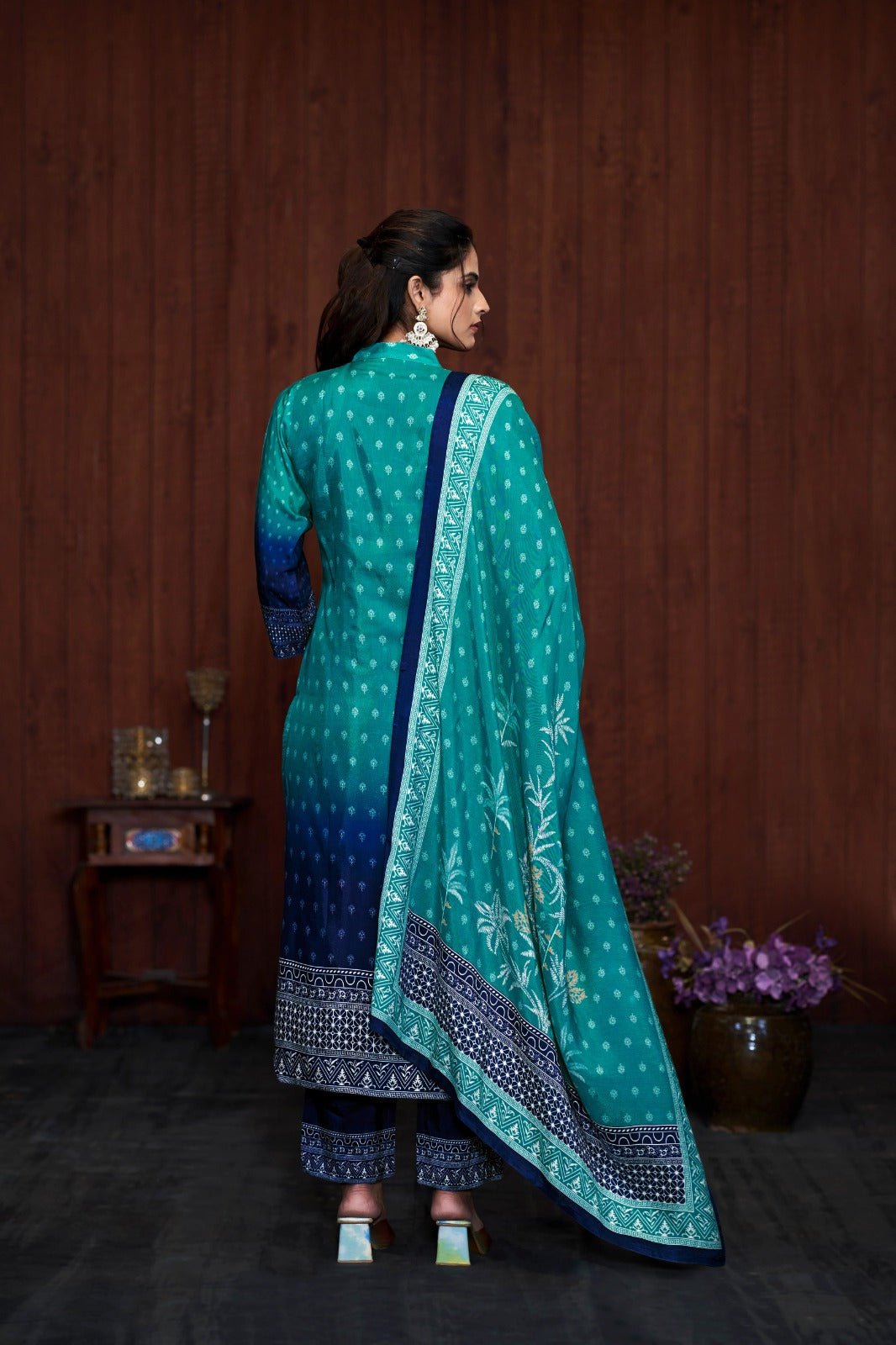 Kashish 3 - Piece Chinon Suit Set – Elegant Festive Wear - Wearified