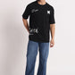 Men's Black "Smile" Oversized Graphic T-Shirt - Wearified