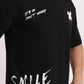 Men's Black "Smile" Oversized Graphic T-Shirt - Wearified