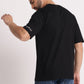 Men's Black WEARiFiED Typography Oversized T-Shirt - Wearified
