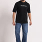Men's Black WEARiFiED Typography Oversized T-Shirt - Wearified