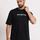 Men's Black WEARiFiED Typography Oversized T-Shirt - Wearified