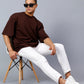 Men's Brown Oversized T-Shirt | Premium Cotton Relaxed Fit Tee - Wearified