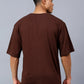 Men's Brown Oversized T-Shirt | Premium Cotton Relaxed Fit Tee - Wearified