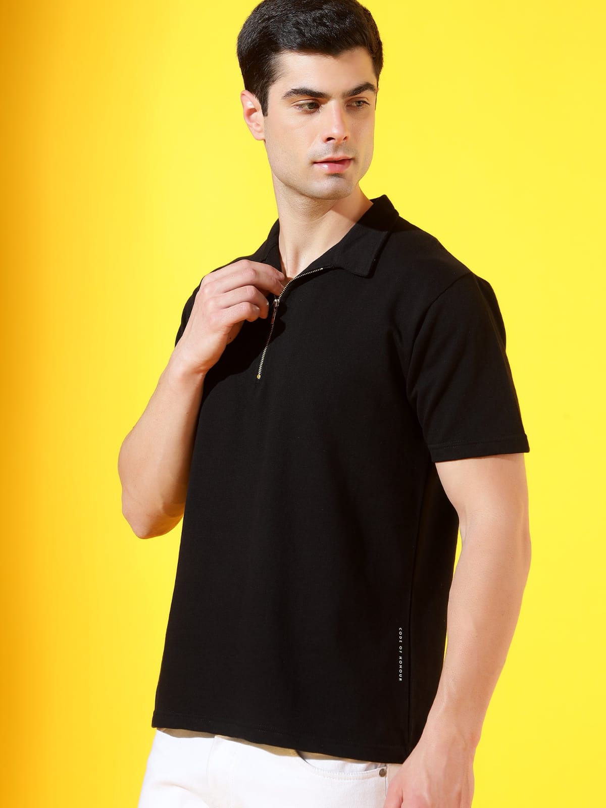 Men's Half - Zip Polo T-Shirt – Stylish Slim Fit Casual Tee - Wearified