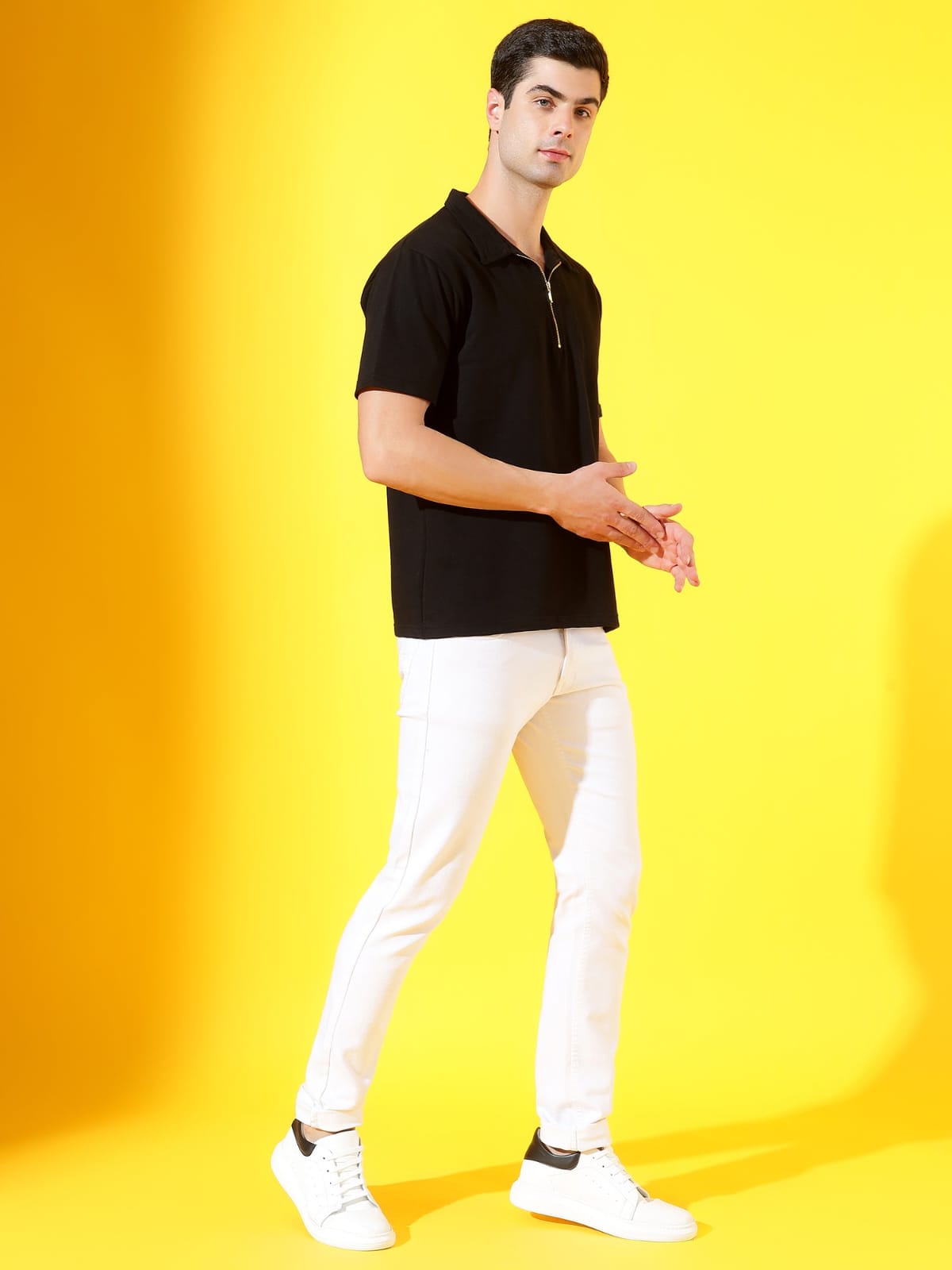 Men's Half - Zip Polo T-Shirt – Stylish Slim Fit Casual Tee - Wearified