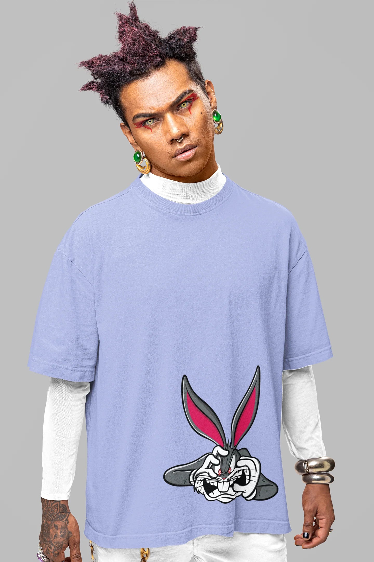 BUGS Oversized Graphic T-Shirt – Streetwear Cartoon Drop