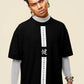 Japanese Typography Printed Oversized Drop Shoulder T-Shirt