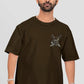 Monster Inside Oversized Graphic T-Shirt for Men – Dark Olive Green - Wearified