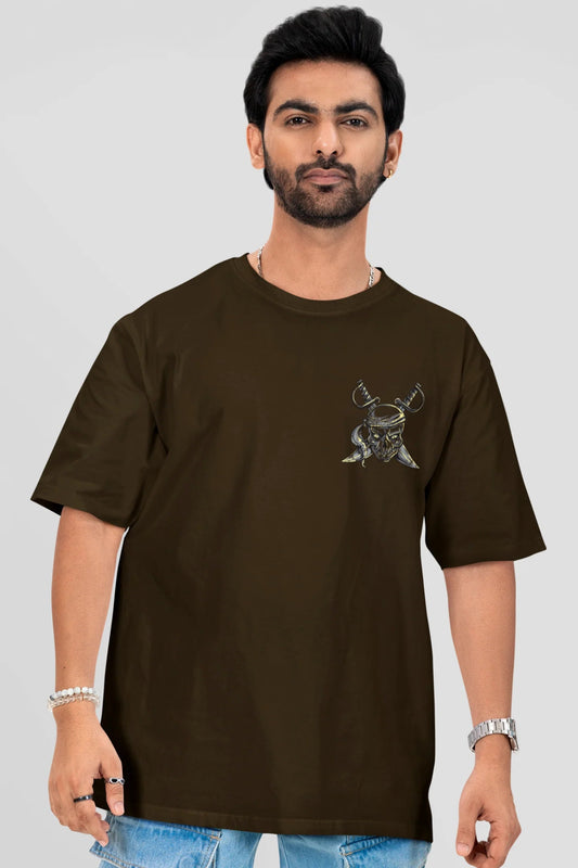 Monster Inside Oversized Graphic T-Shirt for Men – Dark Olive Green - Wearified