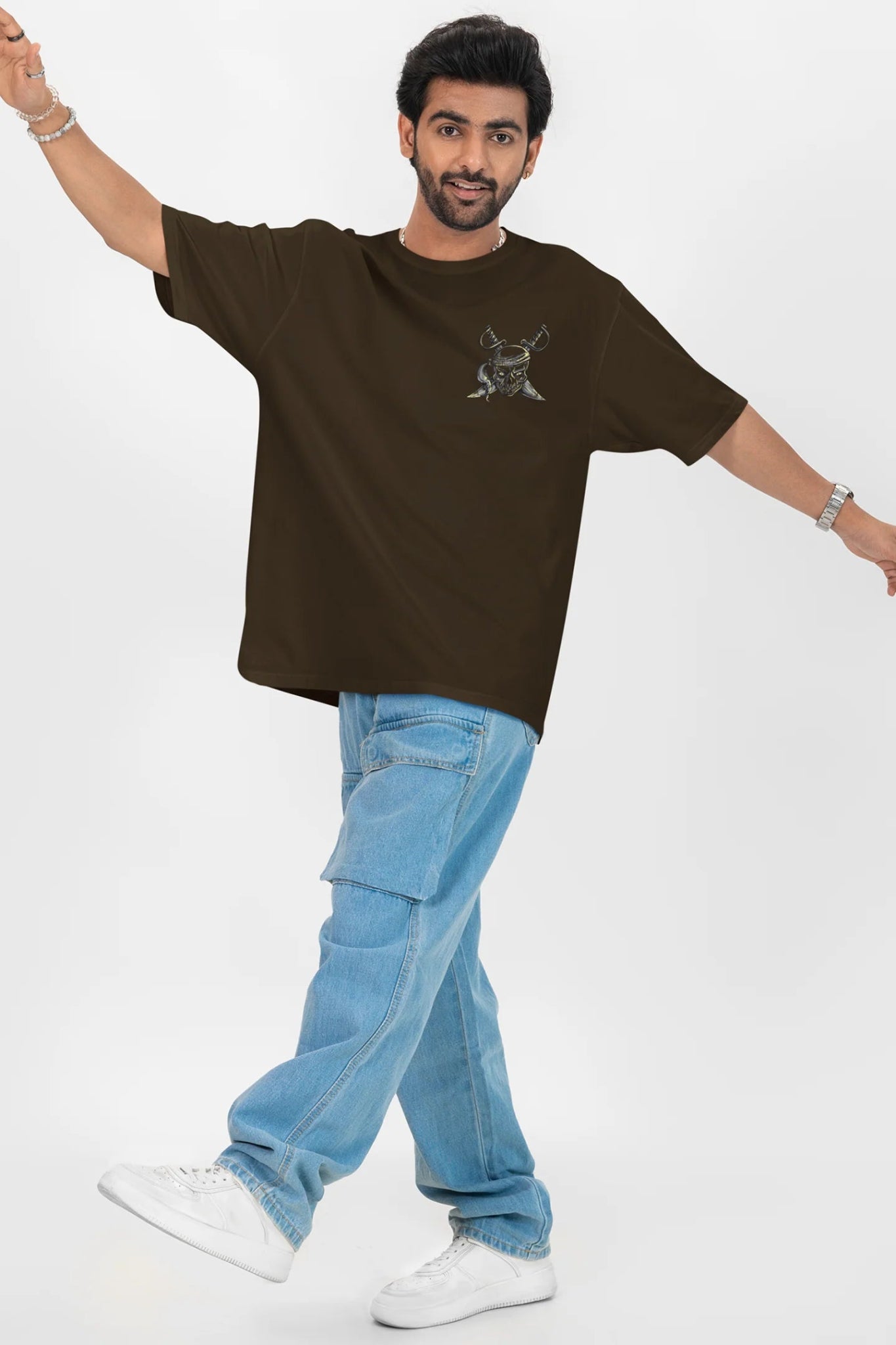 Monster Inside Oversized Graphic T-Shirt for Men – Dark Olive Green - Wearified