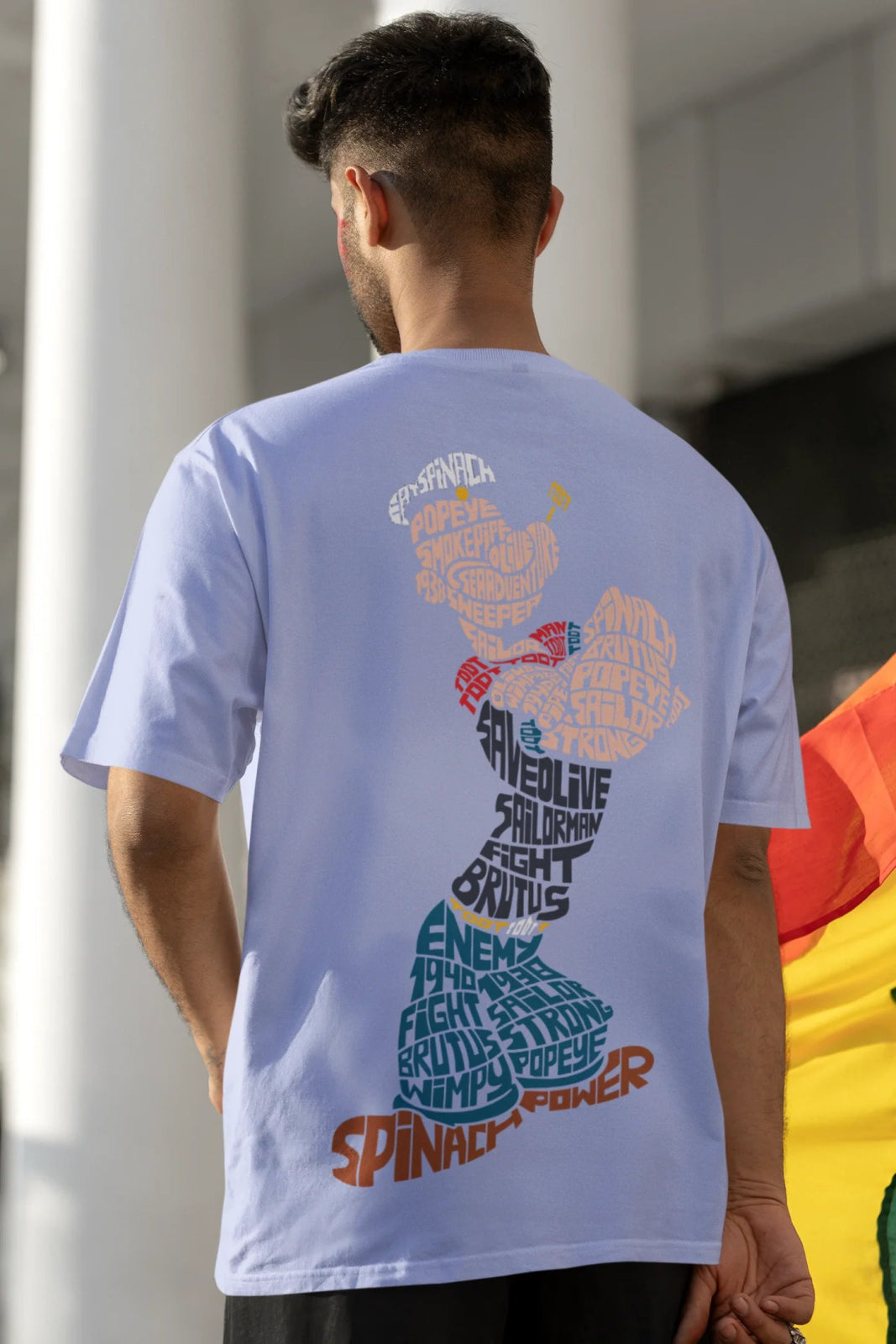 Popeye Typography Printed Oversized T-Shirt – Spinach Power Edition - Wearified