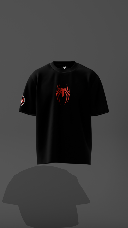 Black Spider Venom Oversized Graphic T-Shirt