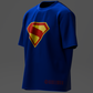 Blue t-shirt with Superman logo on a dark gray background