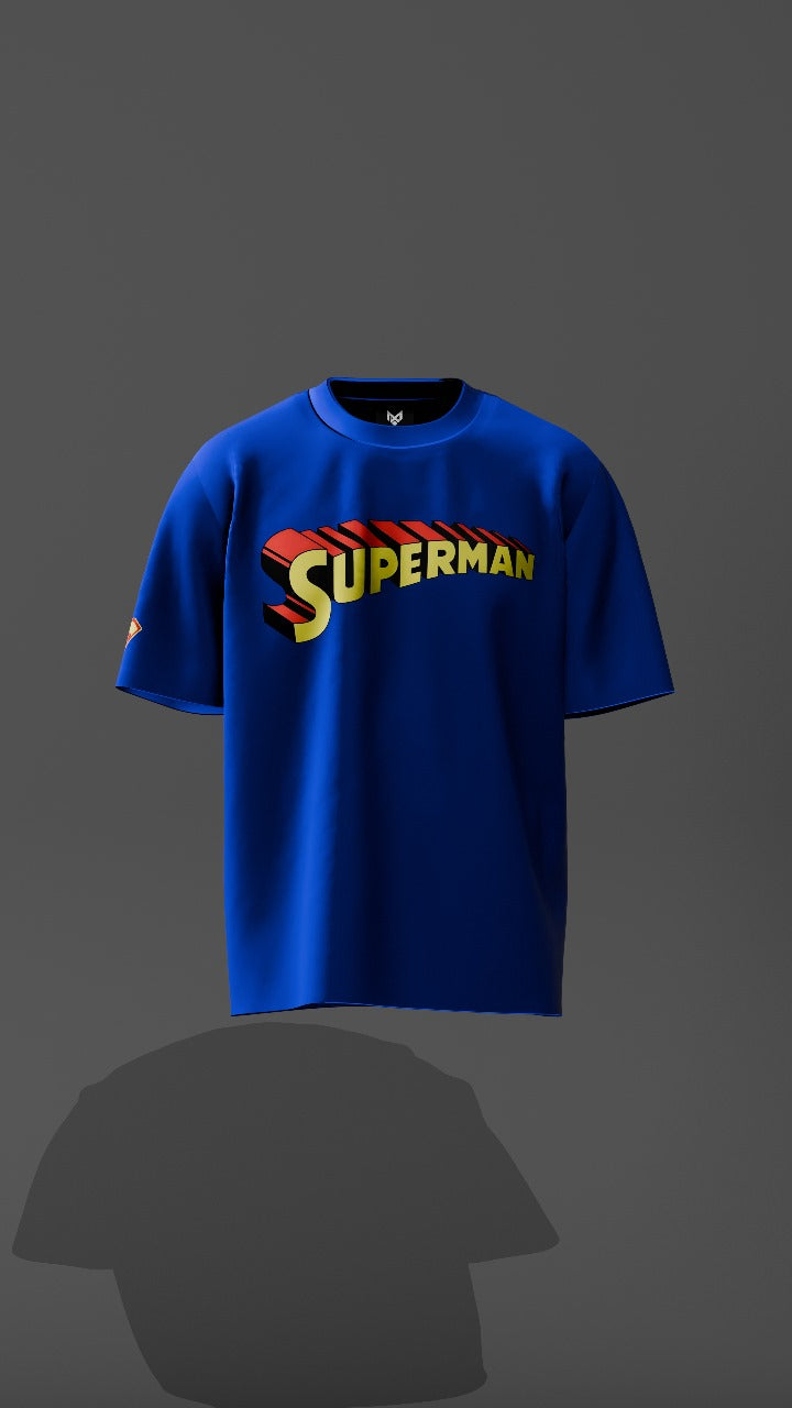 Superman's Blue Retro Oversized T-Shirt
