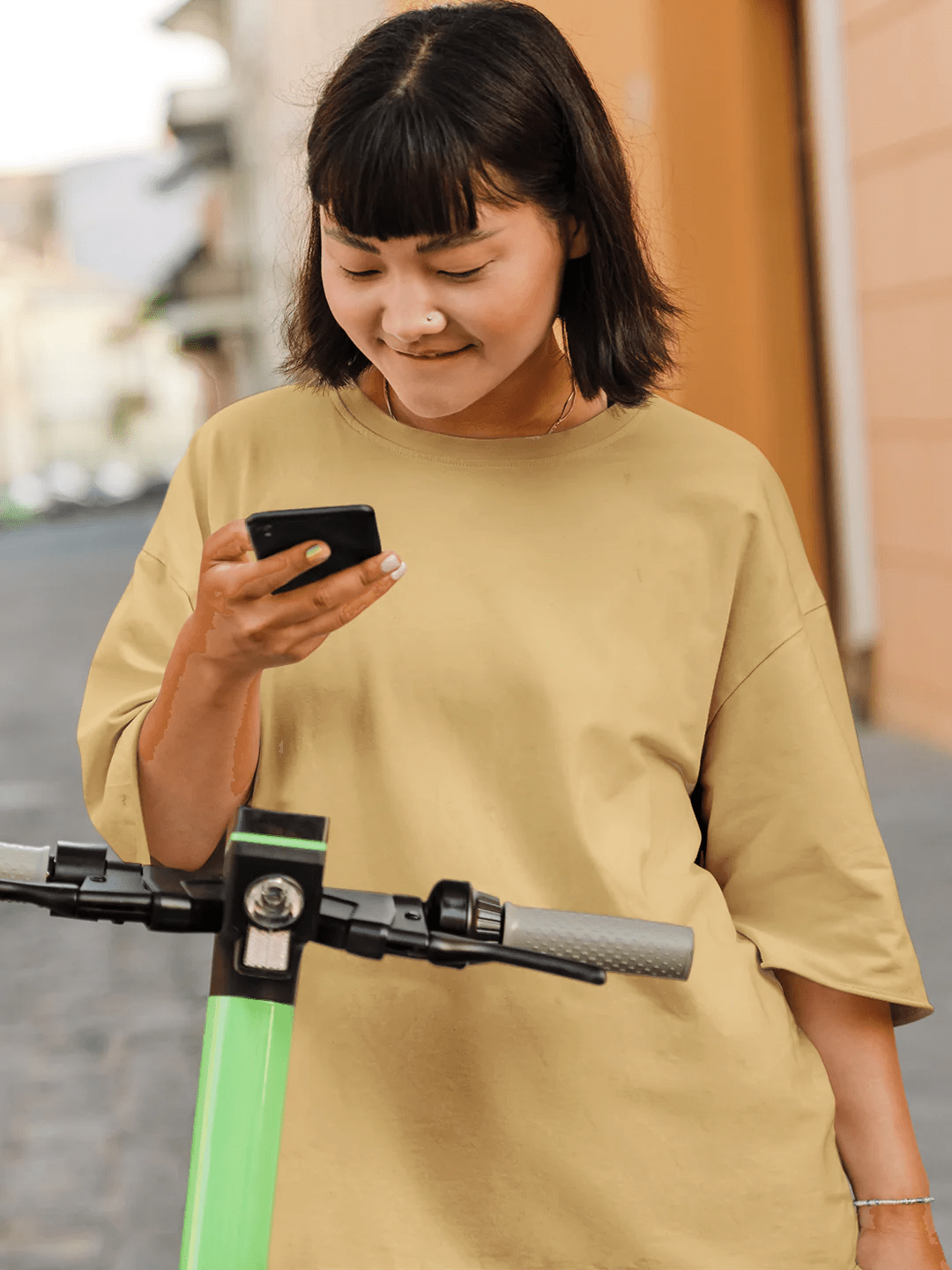 Women's Beige Oversized T-Shirt | Casual Relaxed Fit Cotton Tee - Wearified