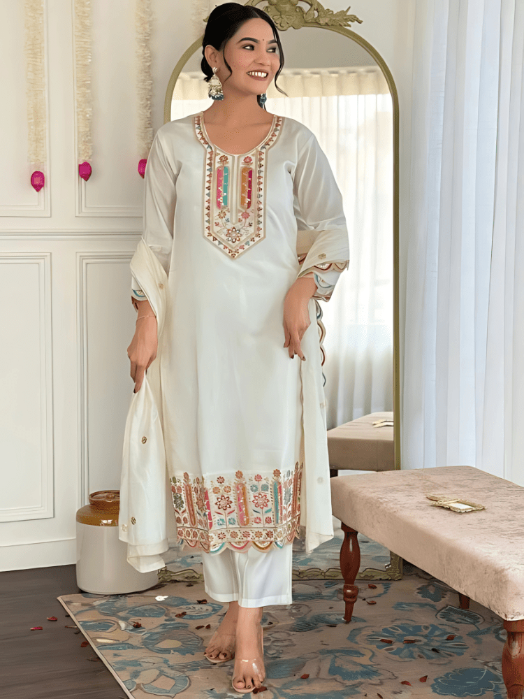 ZEENAT – Graceful Embroidered Suit Set - Wearified
