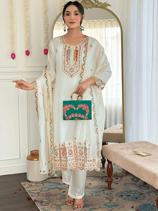 ZEENAT – Graceful Embroidered Suit Set - Wearified